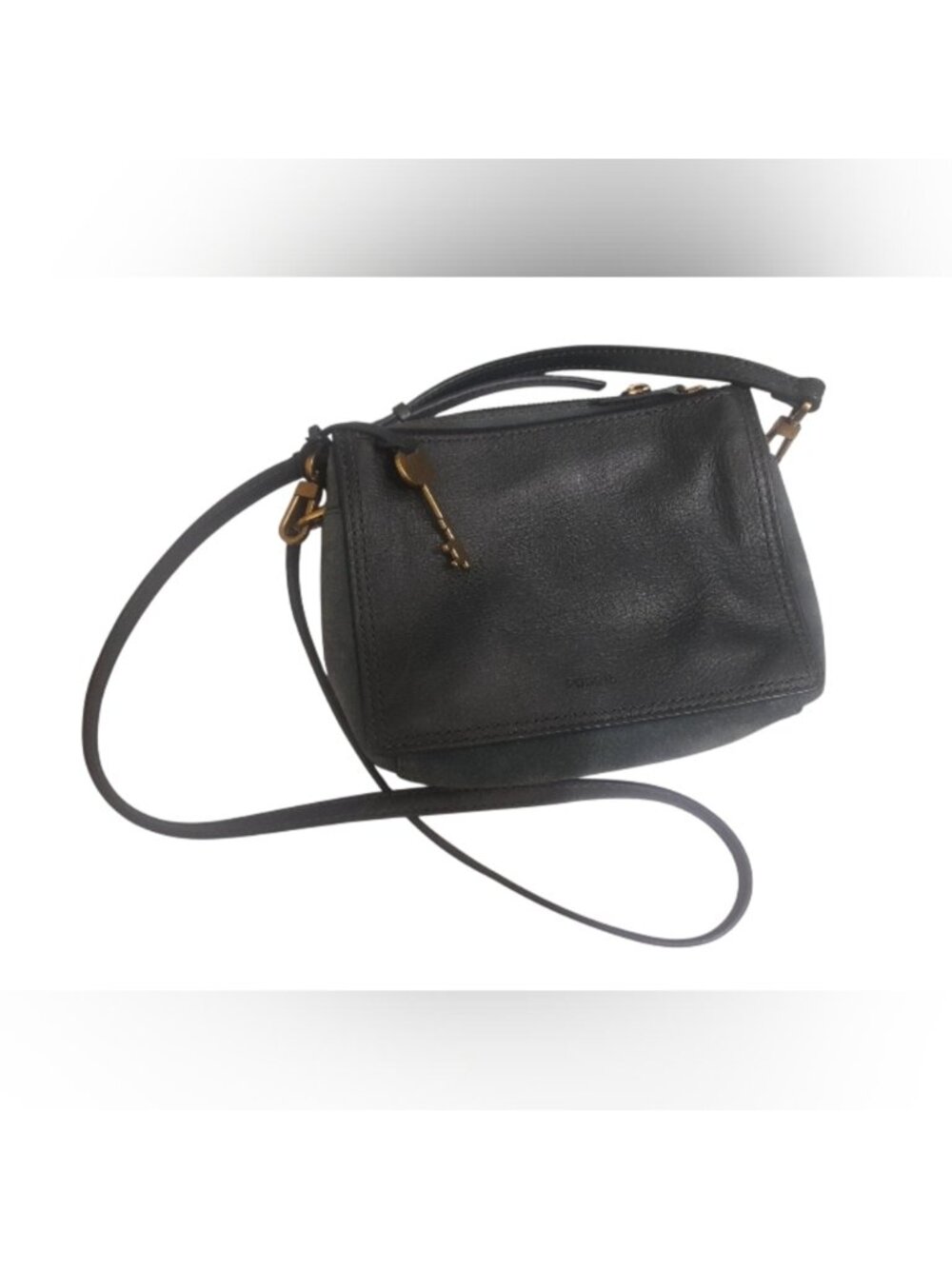 Fossil Leather/Suede Green Crossbody Shoulder Bag